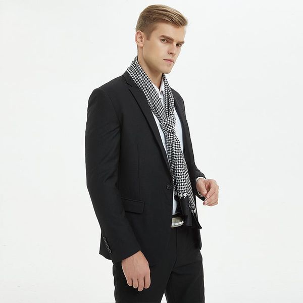 

scarves autumn and winter european american men's silk long double faced gift, Blue;gray