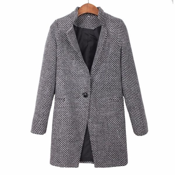 

women's trench coats windreama fashion women coat for autumn and winter original houndstooth long abrigo mujer overcoat, Tan;black