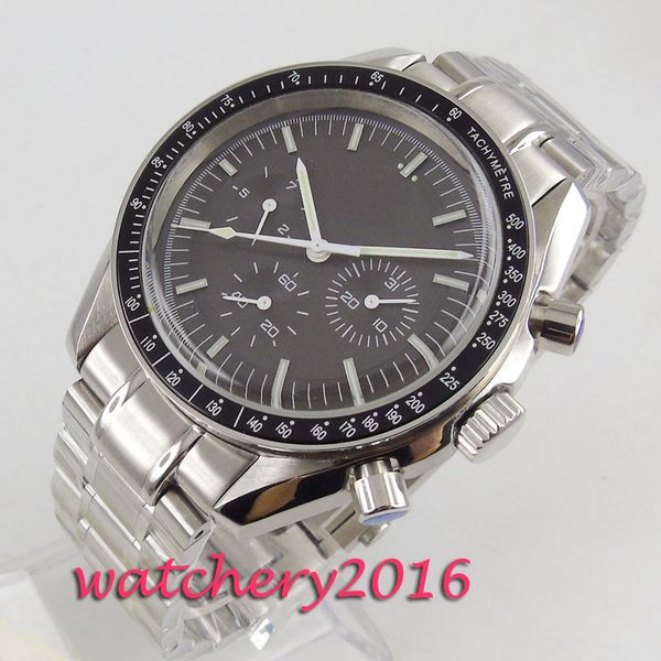 

40 mm bliger grey sterile dial arc glass week indicator automatic gentlemen clock, Slivery;brown