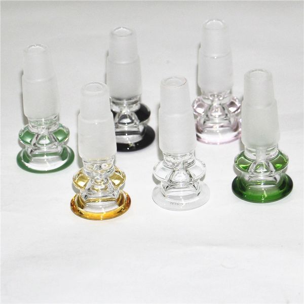 Tigelas de vidro de cachimbo de água 14mm e 18mm 2 em 1 masculino articulação fumar tigela cabeça de cabeça colorida acessórios de fumo para tabaco Água plataformas de água tubos de água