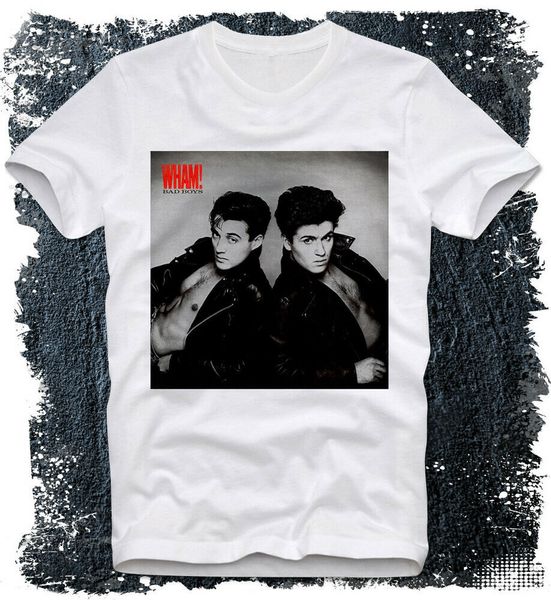 

T-Shirt George Michael Bad Boys Wham 80s Retro Vintage Pop Music, White;black