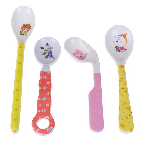 

cups, dishes & utensils baby spoon feeding training kids infant toddler scoop cutlery tableware bend head curved children learning supp