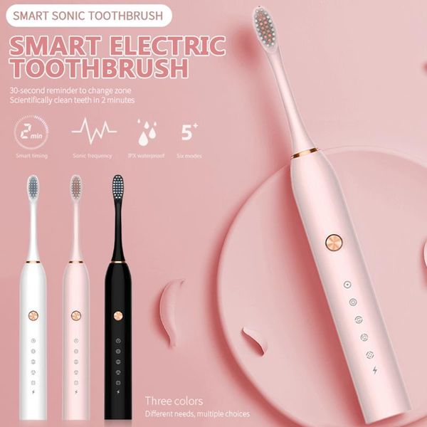 

ultrasonic sonic electric toothbrush usb rechargeable tooth brush electronic washable 5 modes smart
