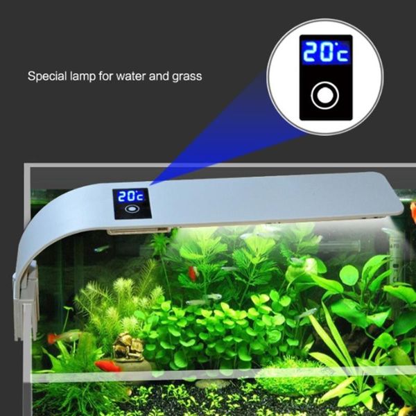 

aquariums lighting 15w aquarium led touch screen fish tank light lamp aquatic plant waterproof clip-on high quality