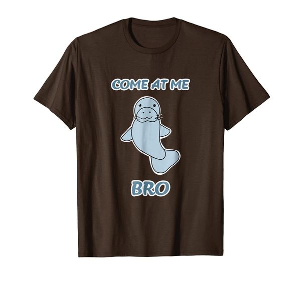 

come at me bro - funny manatee meme t-shirt, White;black