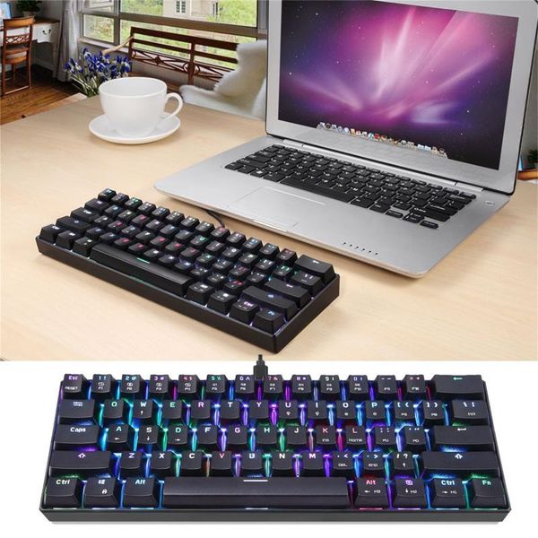 

keys red switch blue wired mechanical keyboard rgb led backlit gaming for pc lapkeyboards