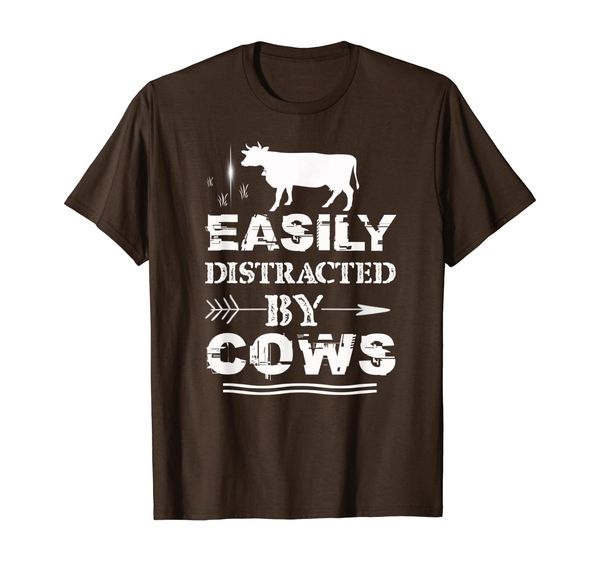 

Easily Distracted By Cows T-Shirt Funny Cow Farmer Tee shirt, Mainly pictures