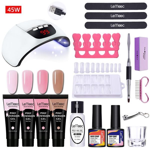 

nail art kits lemooc manicuring set gel polish for varnish poly uv kit 36w lamp dryer extension tools