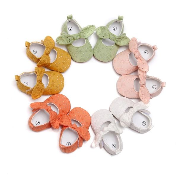 

first walkers baby girls flats born princess dress wedding shoes infant non-slip bowknot ballet slippers toddler