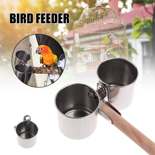 

other bird supplies feeder bowl parrot hanging birdcage food bowls with clamp stand stainless steel perches play water holder for pet ts3