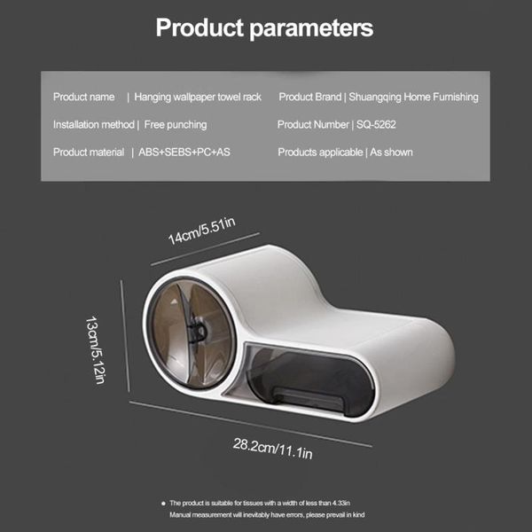 

tissue boxes & napkins bathroom toilet paper holder box plastic dispenser wall mounted roll storage punching