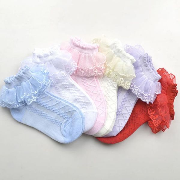 

socks summer thin section children lace stockings baby mesh princess short net ankle sock babies sokken, Pink;yellow
