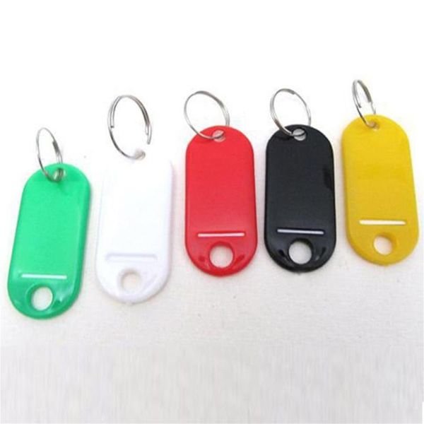 

hooks & rails 50pieces plastic key tags assorted rings id name card labels label cards chain keyring tool 2021