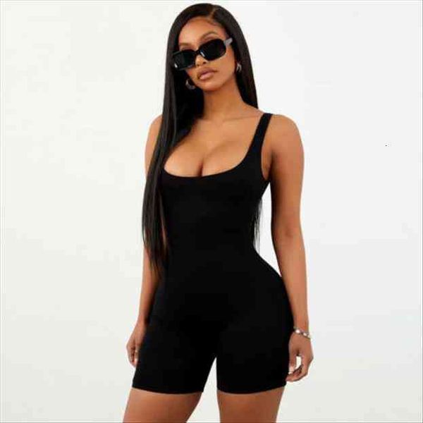 

women clubwear summer sleeveless solid color playsuit bodycon party jumpsuit trousers shorts, Black;white