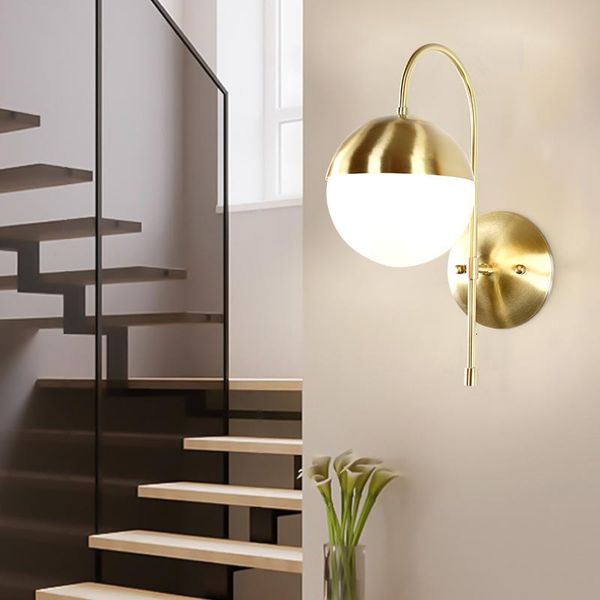 

wall lamps nordic bedroom bedside lamp simple modern aisle corridor el golden background creative led