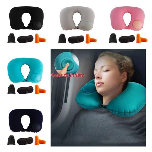 

pillow inflatable neck fully adjustable for airplane travel car