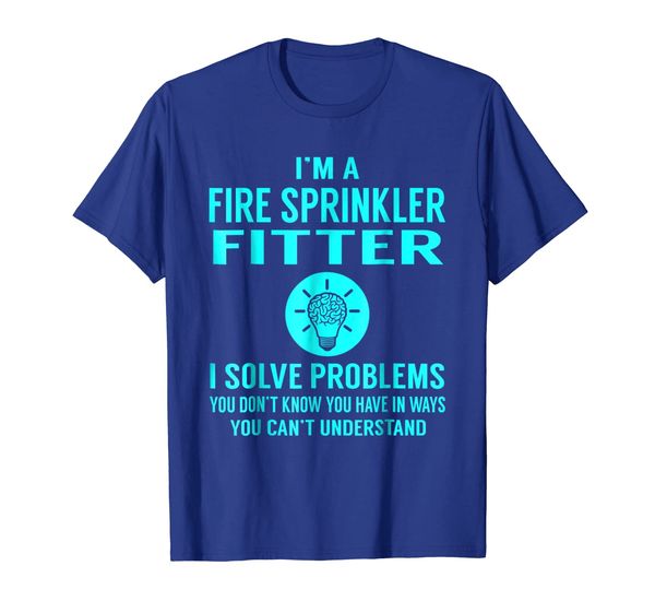 

fire sprinkler fitter solve problems job title shirts, White;black