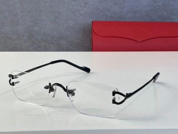 

fashion sunglasses frames optical fashionable frameless titanium alloy glasses 2021 plain lenses diamond cutting rimless none diopters eyegl, Black