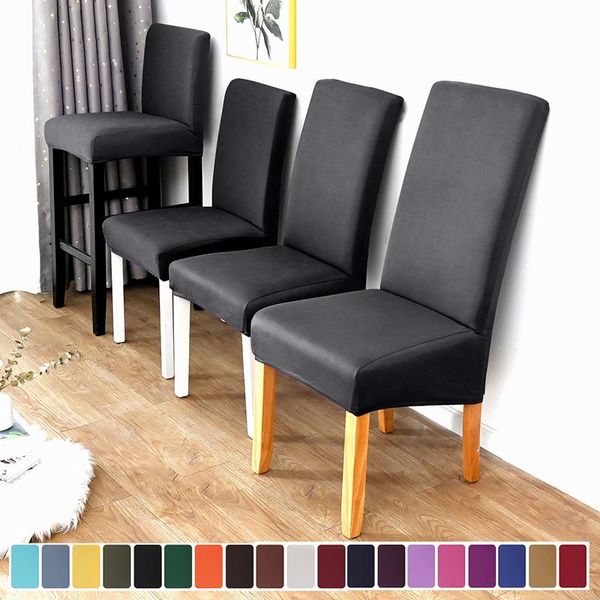 

chair covers 4 sizes s/m/l/xl cover stretch solid color for dining kitchen wedding office el polyester spandex fabric