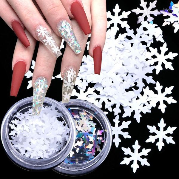 

nail art decorations white snowflake chameleon mirror glitter flakes sequins polish manicure nails accessories ladx01-06-11, Silver;gold