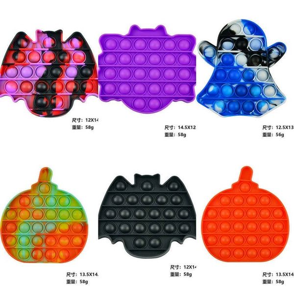 

halloween children pioneer ghost pumpkin fidget toys bubble puzzle board camouflage finger anxiety stress reliever party favor b853