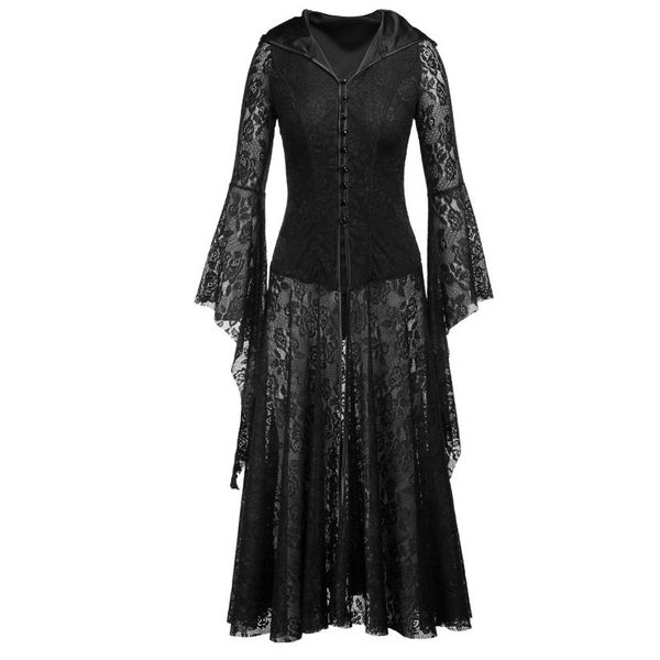 

casual dresses 2021 womens long dress sleeve ladies lace vintage skirt elegant evening clothing vestido feminino, Black;gray