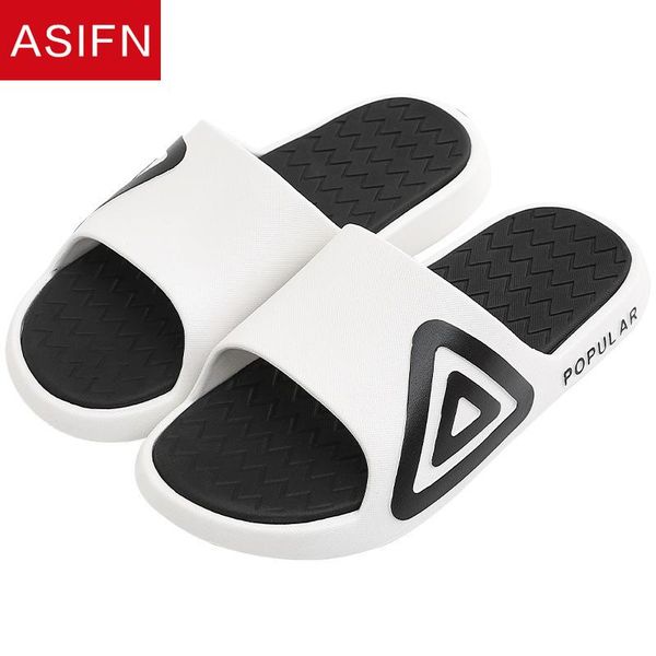 

slippers asifn men fashion beach summer home simple couple flip flops outdoor bathroom non-slip solid mens shoes chanclas hombre, Black