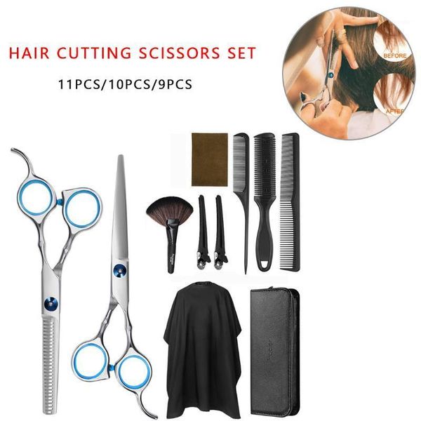 

professional hairdressing scissors kit 11pcs/10pcs/9pcs hair cutting tail comb cape cutter comb1