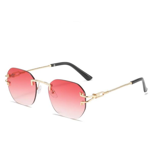 

sunglasses fashion retro oval rimless for women men brand design ladies driving traveling metal uv400 sun glasses shades mirror, White;black