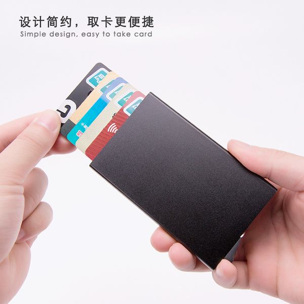 

credit swipe x-0# alloy case rfid card information aluminum shielding holder wallet anti-theft jbwjg