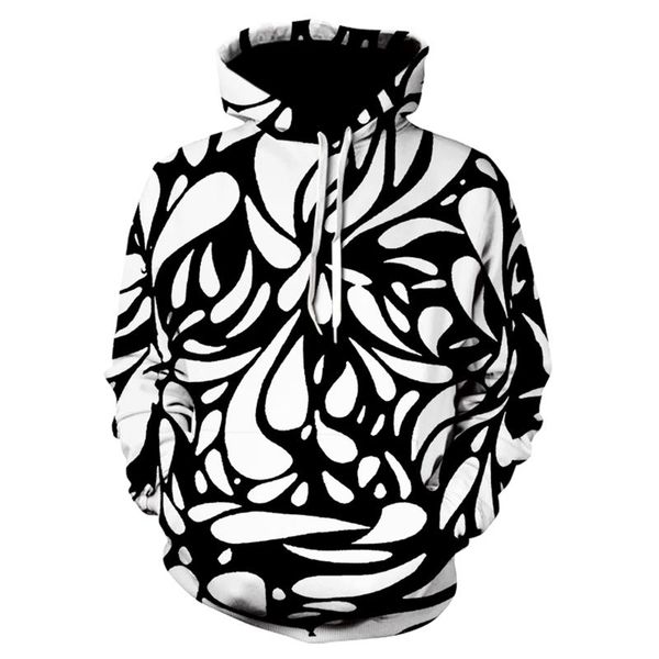 

men's hoodies & sweatshirts hoodie sweatshirt long sleeve hooded sportswear 3d printing streetwear, Black