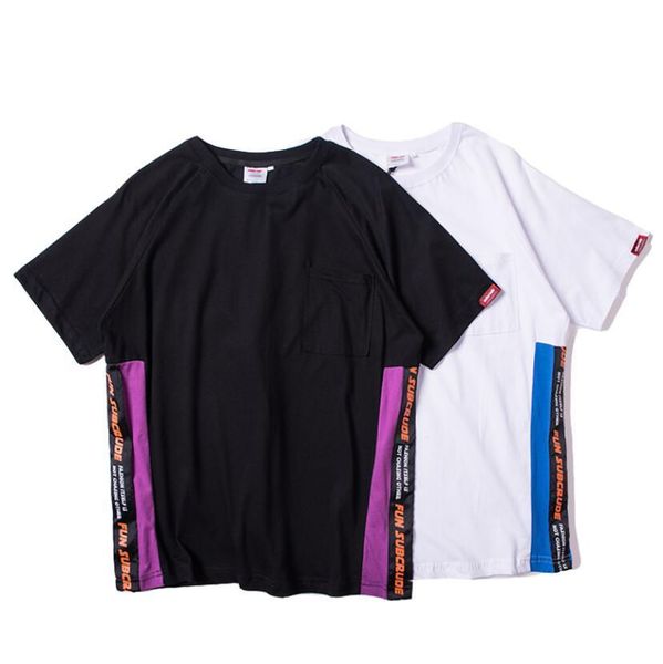 

men's t-shirts summer casual designer shirts mens luxury contrast color t shirt pattern print short sleeve t- mxne, White;black