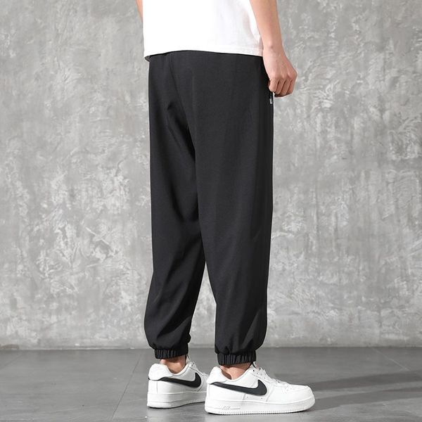 

men's pants summer quick dry baggy sweatpants men sportswear black jogger male zip pockets track trousers plus size 6xl 7xl 8xl