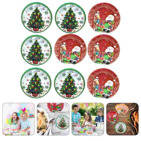 

dishes & plates 1 set 20 pcs christmas paper disposable (assorted color)