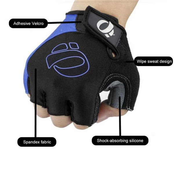 

pair half finger cycling bike gloves sport men women bicycle gym fitness mtb, Black