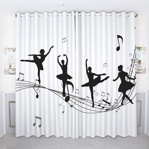 

curtain & drapes modern 3d blackout pink dance yoga girl pattern thicken velvet fabric fitness clubhouse decor for living room