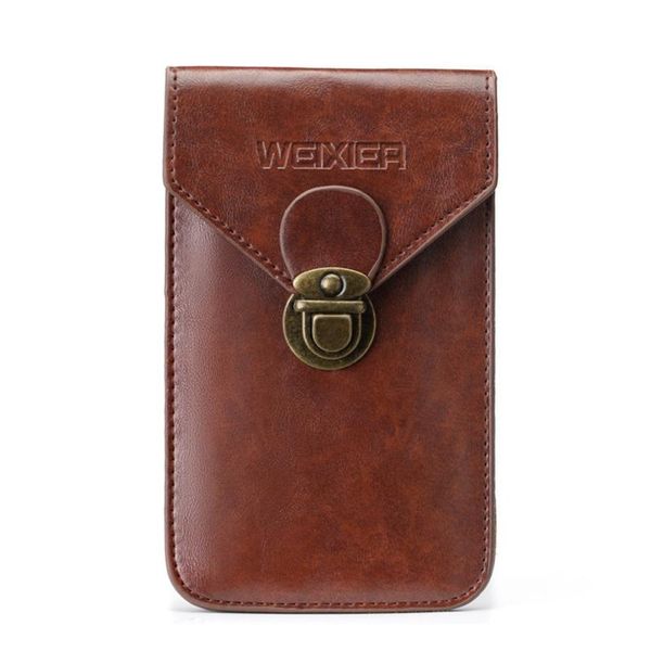 

men pu leather waist bags zipper small card holder phone wallet packs belt durable fanny purse black coffee wallets, Red;black