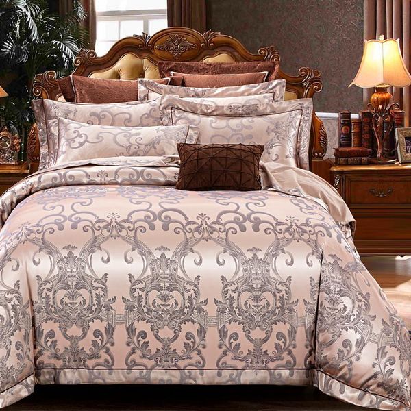 

bedding sets 2021 products cotton satin jacquard bed set double  king size duvet cover sheet pillowcase 4pcs