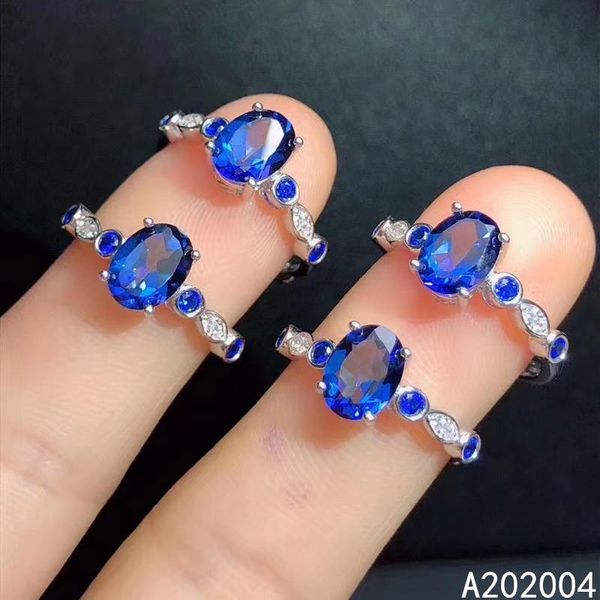 

cluster rings kjjeaxcmy fine jewelry 925 sterling silver inlaid natural blue z gemstone female ring noble support test, Golden;silver