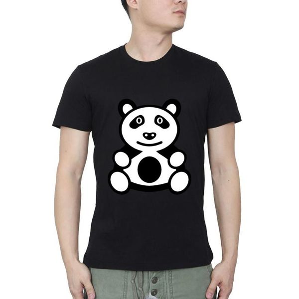 

men's t-shirts panda bear t-shirt streetwear o neck casual summer, White;black