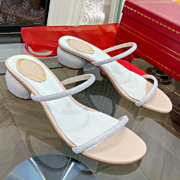 

crystal sandals luxury brand genuine leather candy color women woman shoes high heels slides 80% off outlet online sale, Black