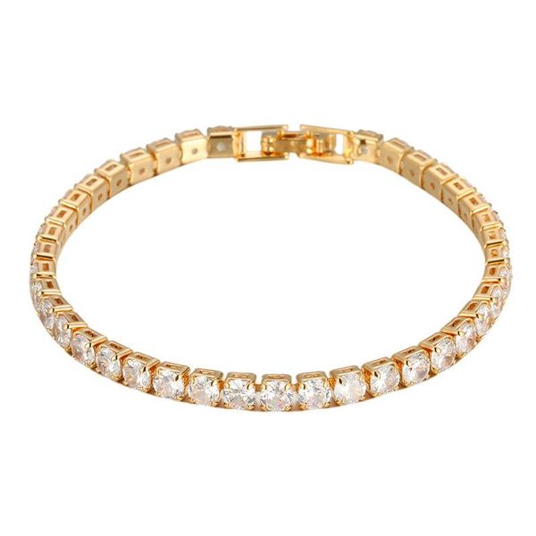 

link, chain women's round zircon bracelet 3a classic fashion jewelry, Black