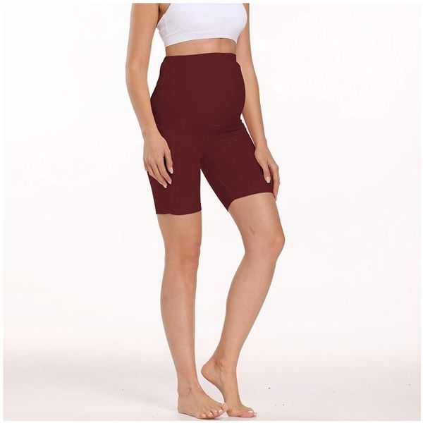 

4# solid color leggings maternity pants woman mini fitness sports premama clothing high waist vetement grossesse bottoms, White