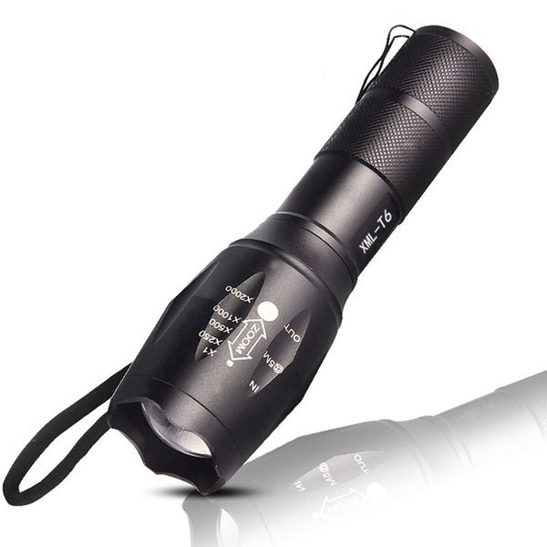 

high power cree xml-t6 5 modes 3800 lumens led flashlight waterproof zoomable torch lights dhl