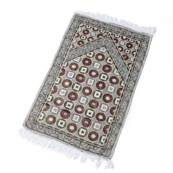 

portable muslim prayer rug polyester print braided mat travel home waterproof blanket with carrying bag 65x105cm axye carpets