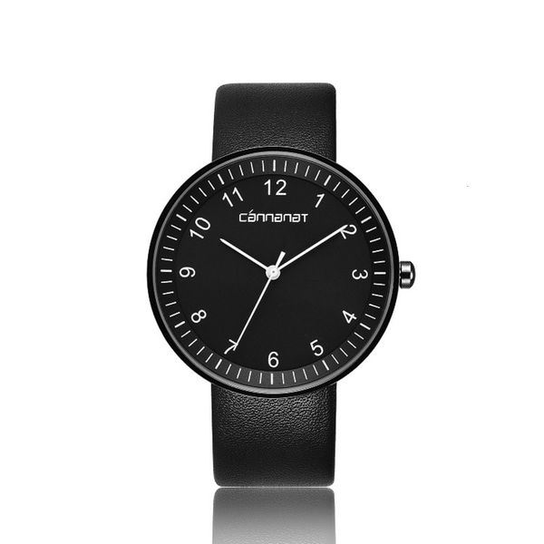 

watch large dial digital pointer waterproof men's business gift neutral, Slivery;brown