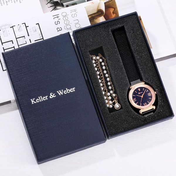 

wristwatches casual exquisite 2 piece quartz watches bracelet gift set style fashion women luxury leather band for, Slivery;brown