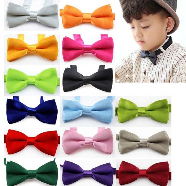 

bow ties kid bowties solid butterfly bowtie wedding accessories gift tie party wholesale bowknot ca43, Black;gray