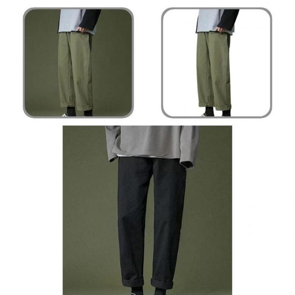 

men's pants stylish soft student autumn trousers wear resistant fade-less, Black