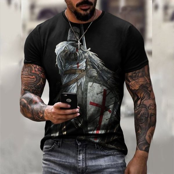 

Flag Men's 3D Printed T shirt Visual Impact Party Top Punk Gothic Round Neck High Quality American Muscle Short Sleeve, White;black